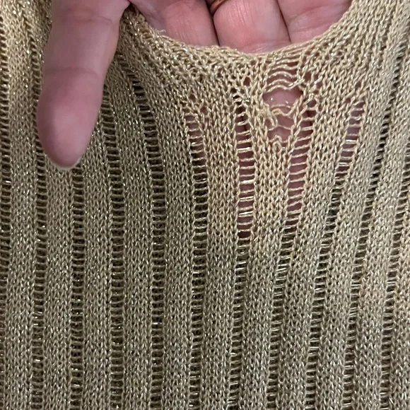 Gold Ribbed Knit Dress - Picture 3 of 4